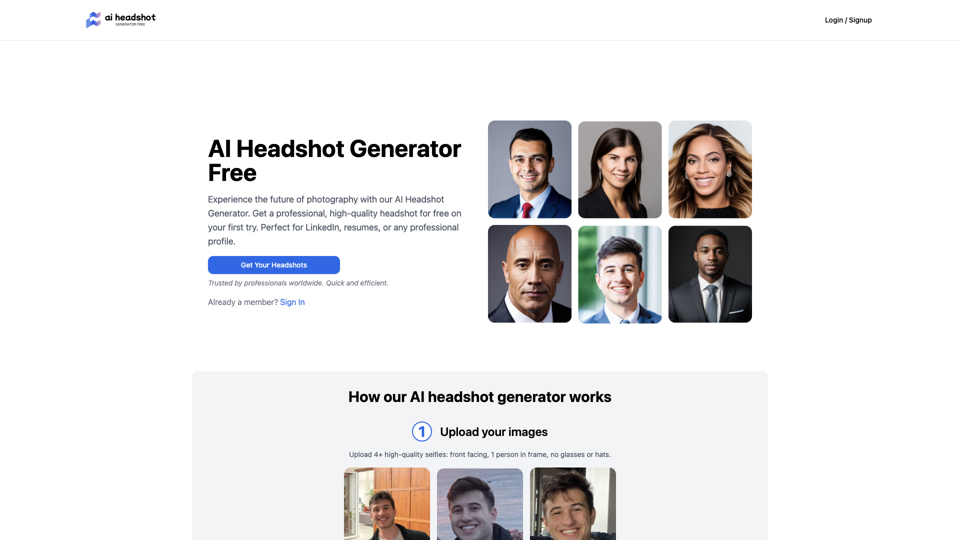 AI Headshot Generator Free - Create Professional Photos