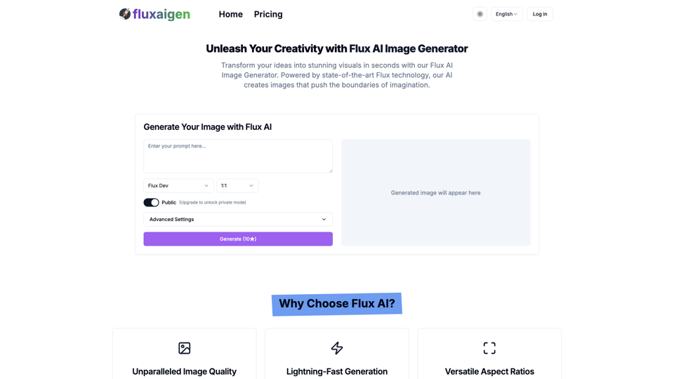 Fluxaigen - Advanced Flux AI Image Generator Powered by Flux Technology