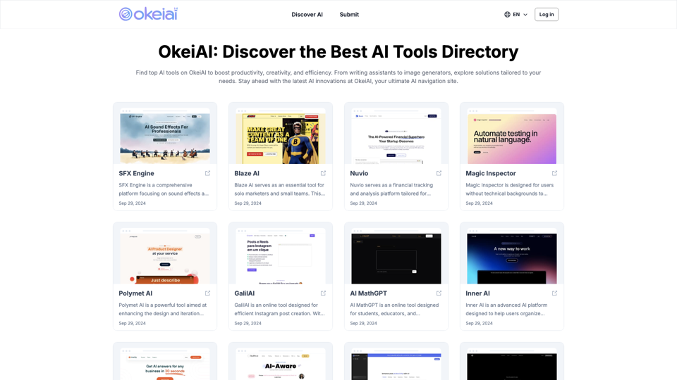 OkeiAI - Best AI Tools Directory for Productivity Boost